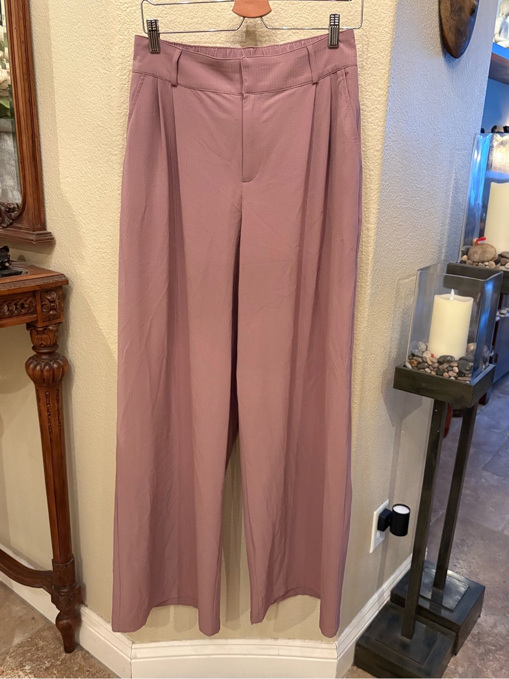 ALO Women Light Maeve High-Waist Dreamscape Wide Leg Trouser Size Medium Long